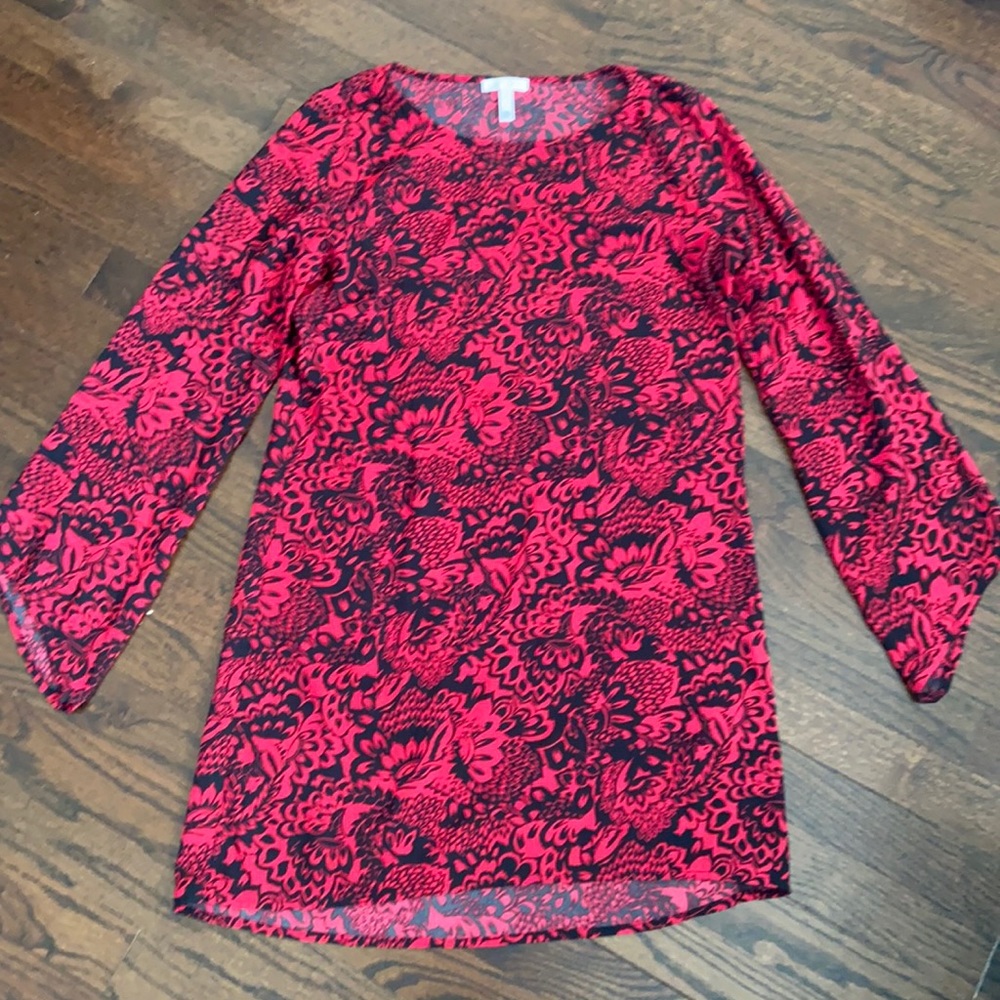 Nordstrom red and black dress